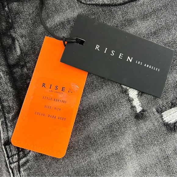 RISEN Dark Grey Distressed NEW Jean Shorts 9/29 - Picture 5 of 8